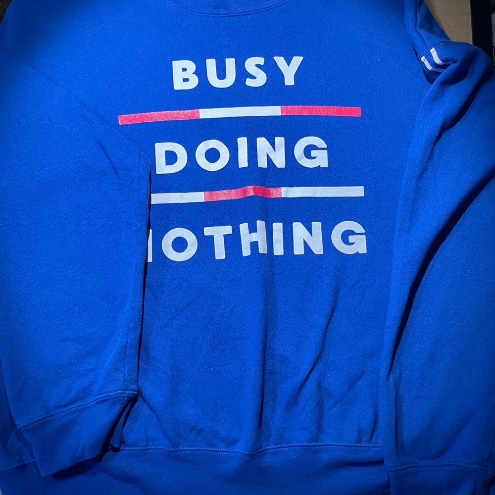 Wound Up Blue Graphic Crewneck Sweater